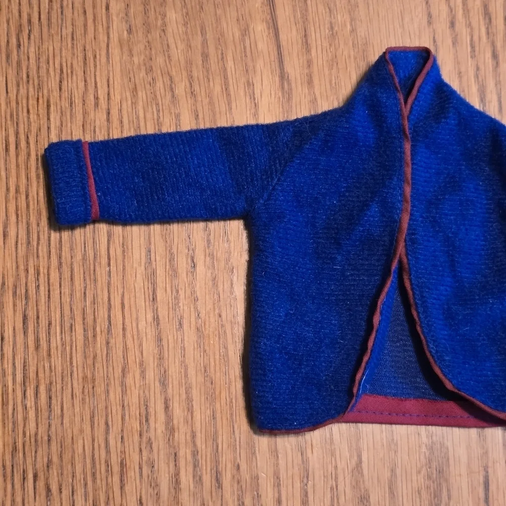 1991 Ken 665 Activewear Coat Robe Genuine Barbie Tag Blue Red No Rope